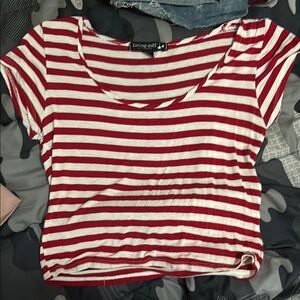 Red and white striped shirt